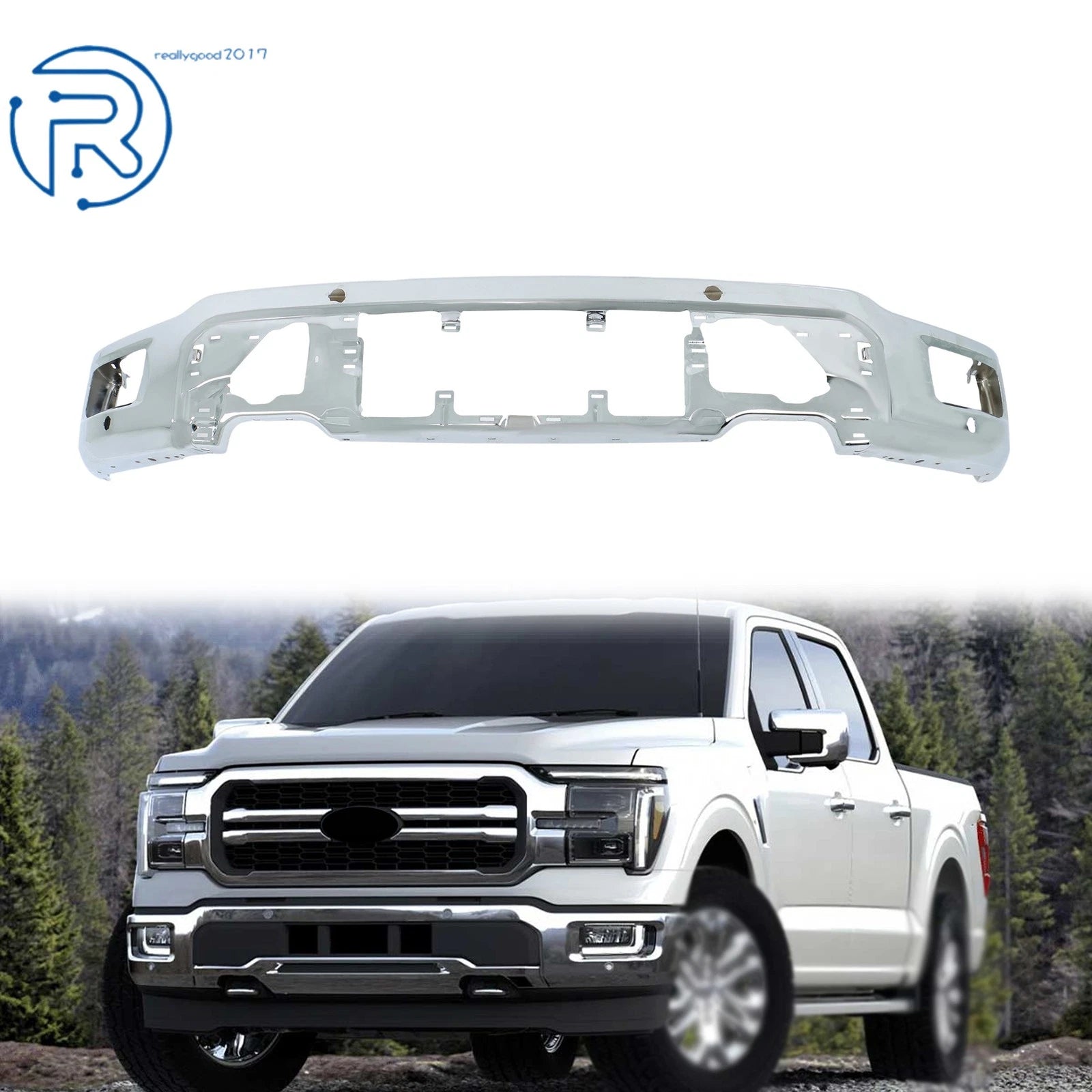 Front Lower Bumper Face Bar for Ford F150 (2024–2025) Chrome Steel