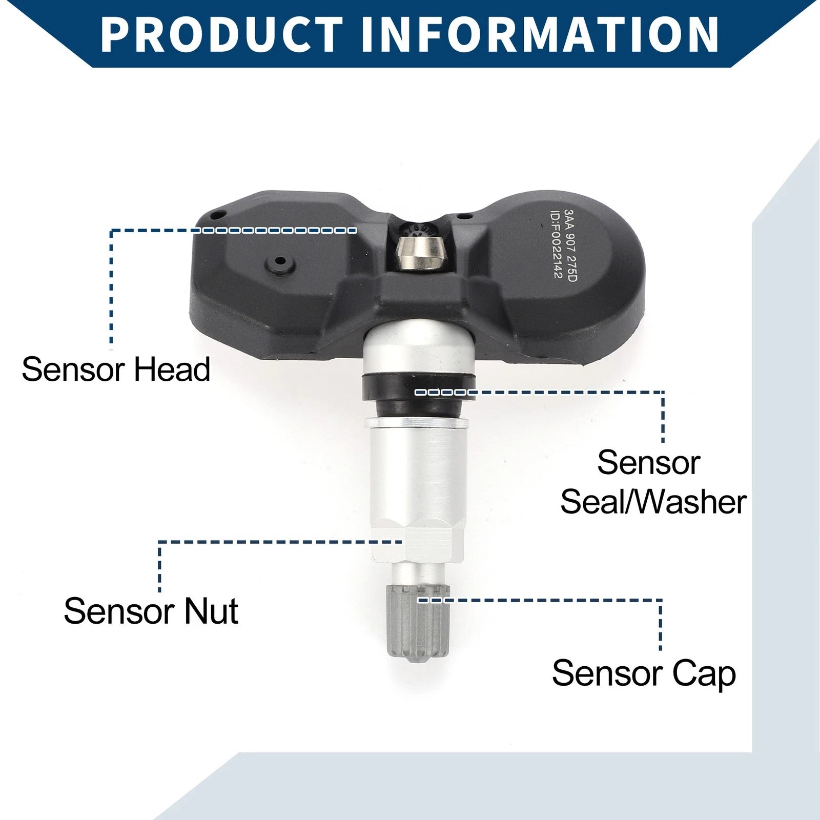 Tire Pressure Sensor 3AA907275B/3AA907275D for Volkswagen Tiguan (2012–2017)