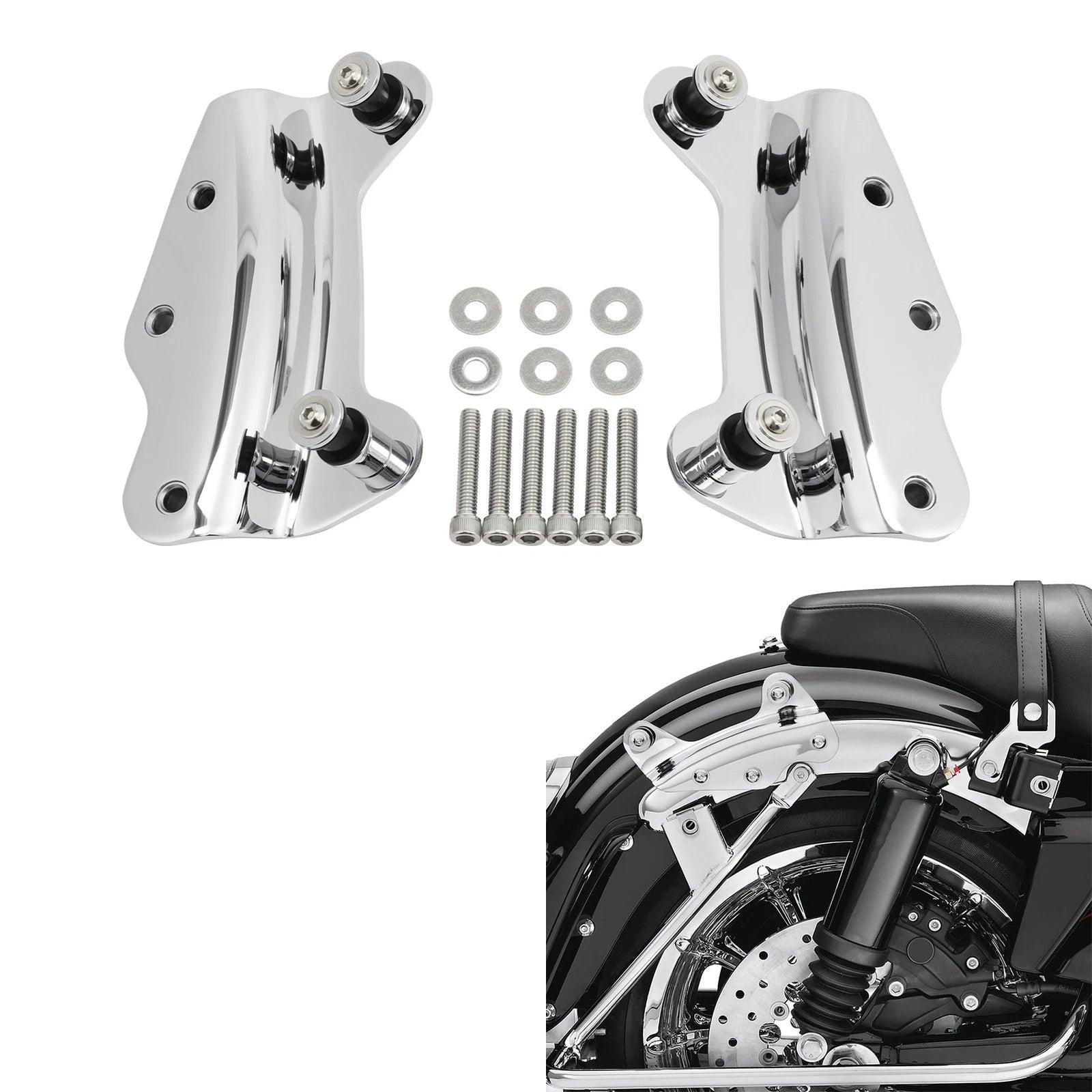 Chrome 4 Point Docking Hardware Kit for Harley Touring Street Glide (2009–2013)