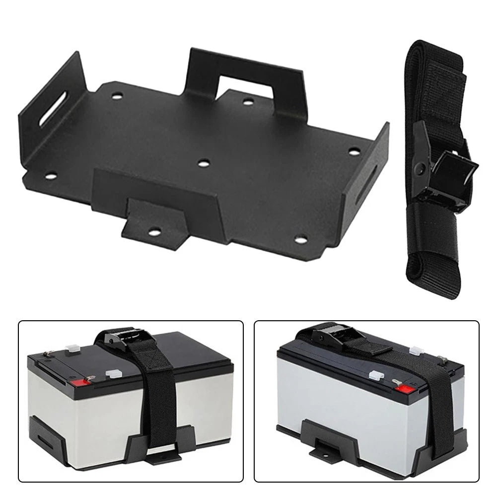 Battery Tray for Boats ATVs Motorcycles with Adjustable Aluminum Straps