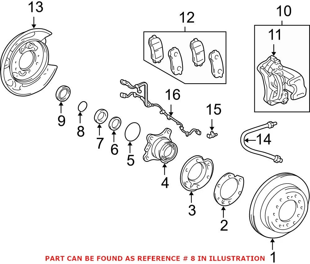 OEM Rear Wheel Bearing Snap Ring for Lexus GX460 (2010–2020), GX470 (2003–2009)