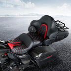 Gel Seat Pad Set for Harley Touring (2014–2023) - Black Red