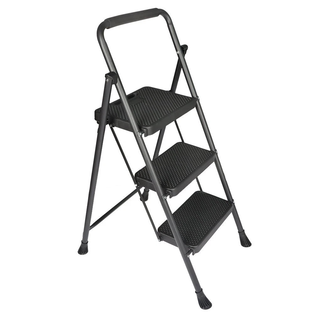 Folding Step Stool for 3 Step Ladder (330 lbs, Sturdy Steel, Anti-Slip)