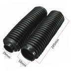 1 Pair Black Motorcycle Front Fork Rubber Gaiters for CQR (245x58x39mm)
