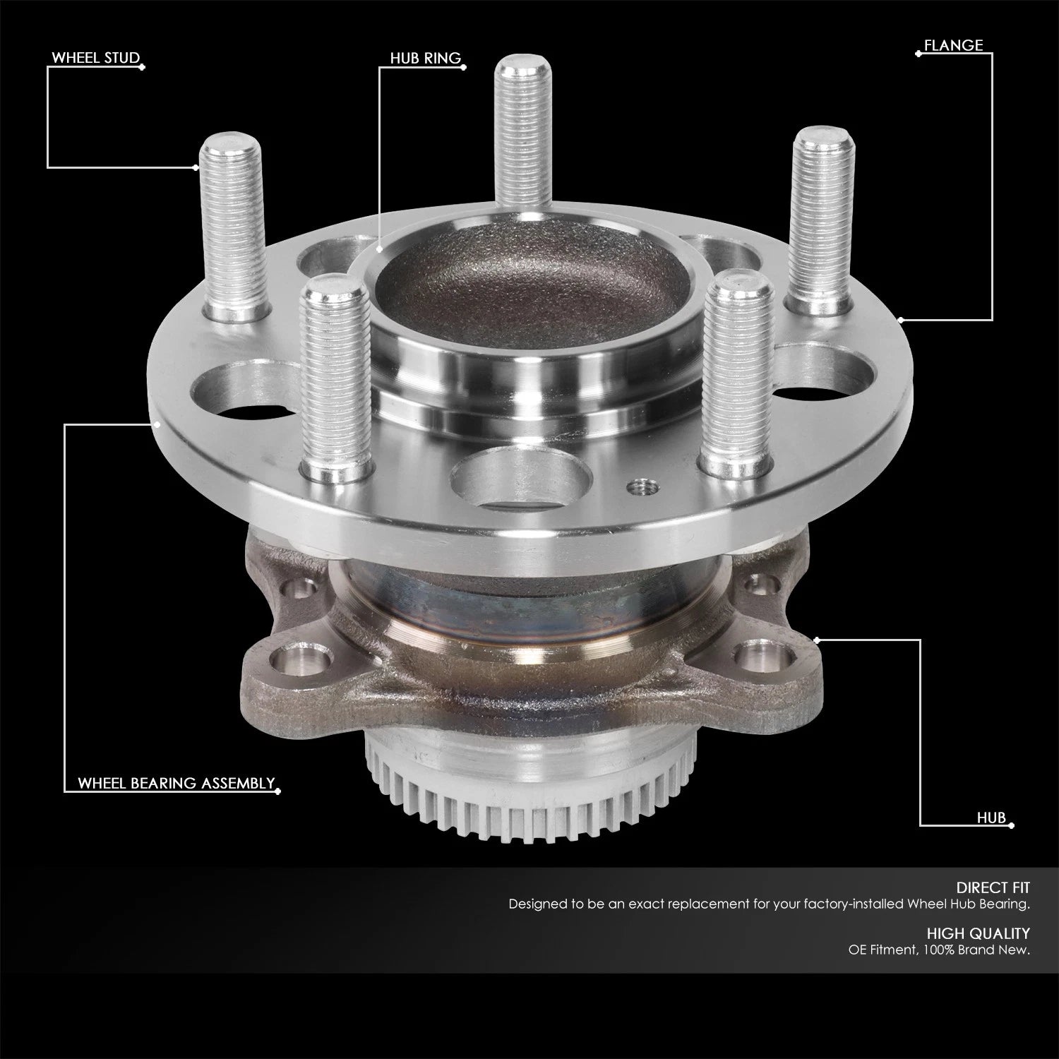 Wheel Bearing & Hub for Hyundai Elantra GT, Veloster, Forte5 (2011–2018)