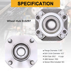 Pair Front Wheel Hub Bearing Assembly for Nissan Sentra (2007–2012) w/ABS