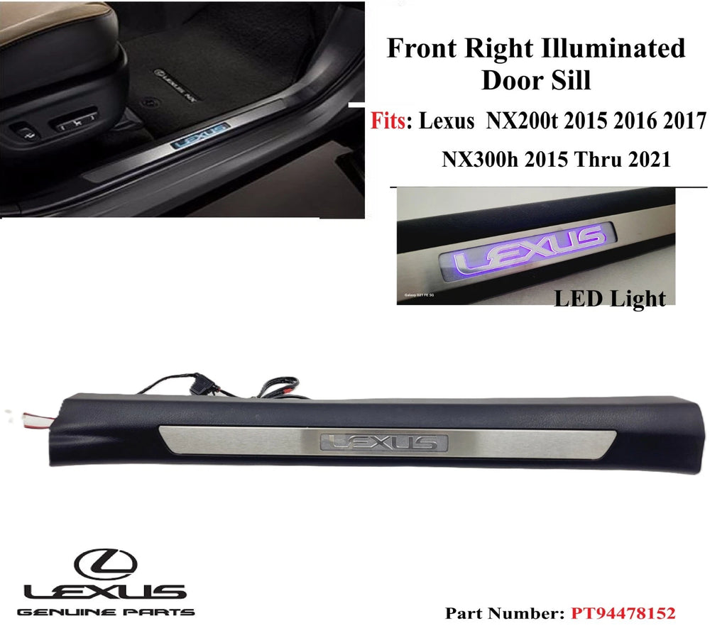 Front Right Stainless Steel Illuminated Door Sill for Lexus NX300h (2015–2021) PT94478152