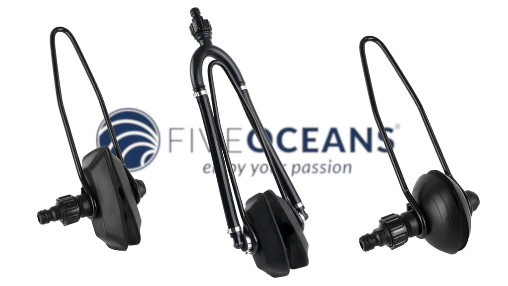 2X Outboard Dual Feed Rectangular Muff Boat Motor Flusher (Black PVC)