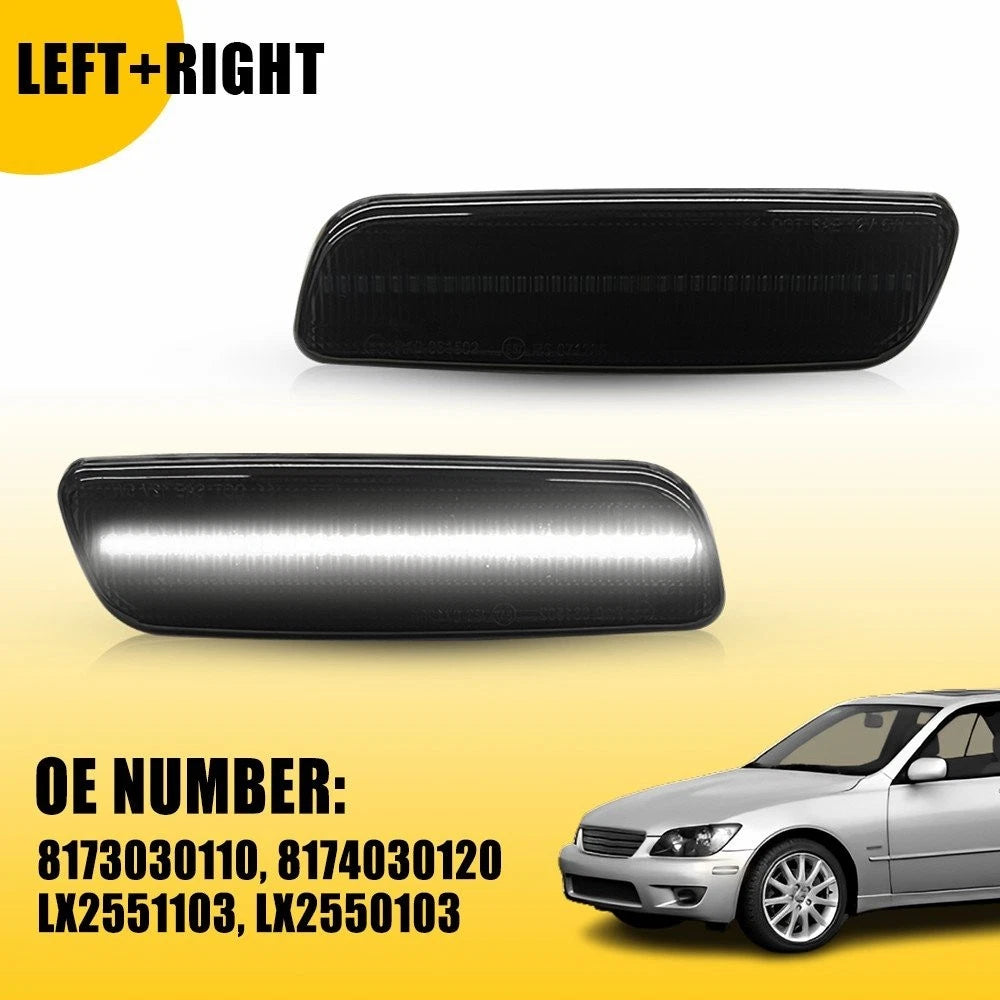 Smoke Lens Amber Full LED Side Markers for Lexus GS300 IS300 LS400 (1998–2005)