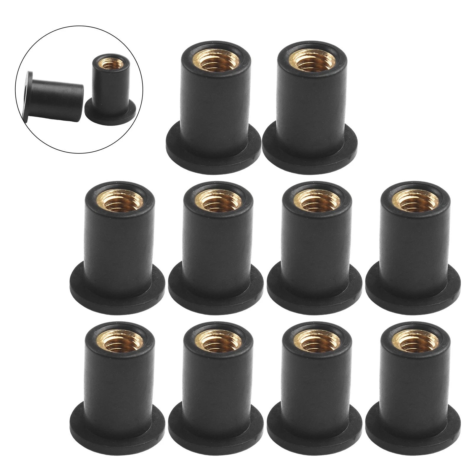 5mm Nuts for ATV Black Bodywork M5 Panel Mounting