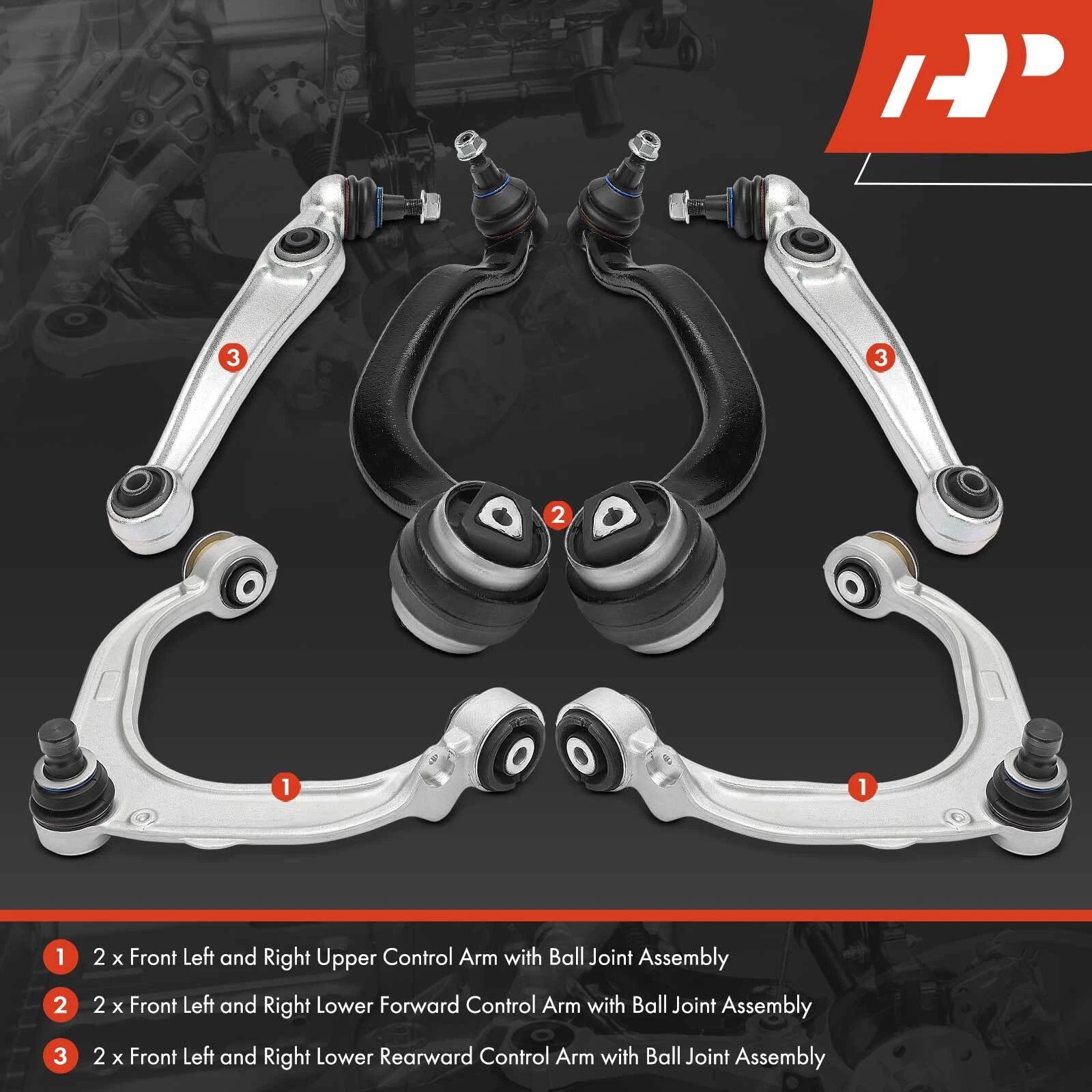 6x Front Control Arm Kit with Ball Joints for BMW E70 X5 (2007-2013) E71 X6 (2008-2014)