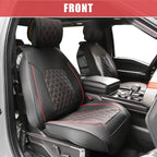 Set of 2 Front Seat Covers for Toyota Tacoma  Black Red