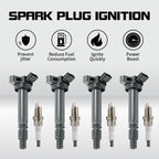 Set of 4 Ignition Coils & Iridium Spark Plugs for Toyota Corolla Matrix Celica (2003–2008)