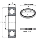 Deep Groove Ball Bearings 6816DDU   80x100x10mm