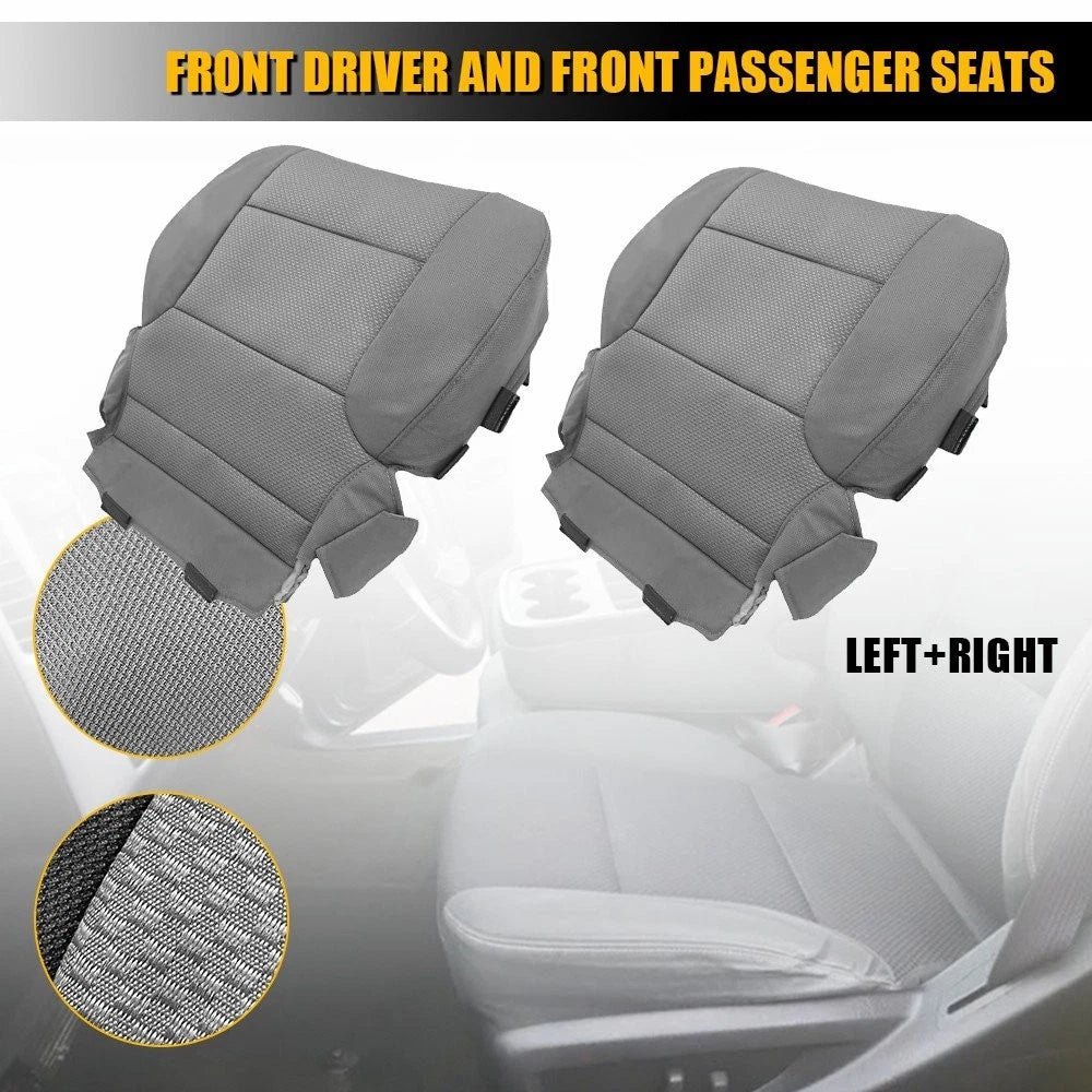 Set of 2 LH RH Bottom Cloth Seat Covers Gray for Chevy Silverado 1500 2500 (2015–2019)