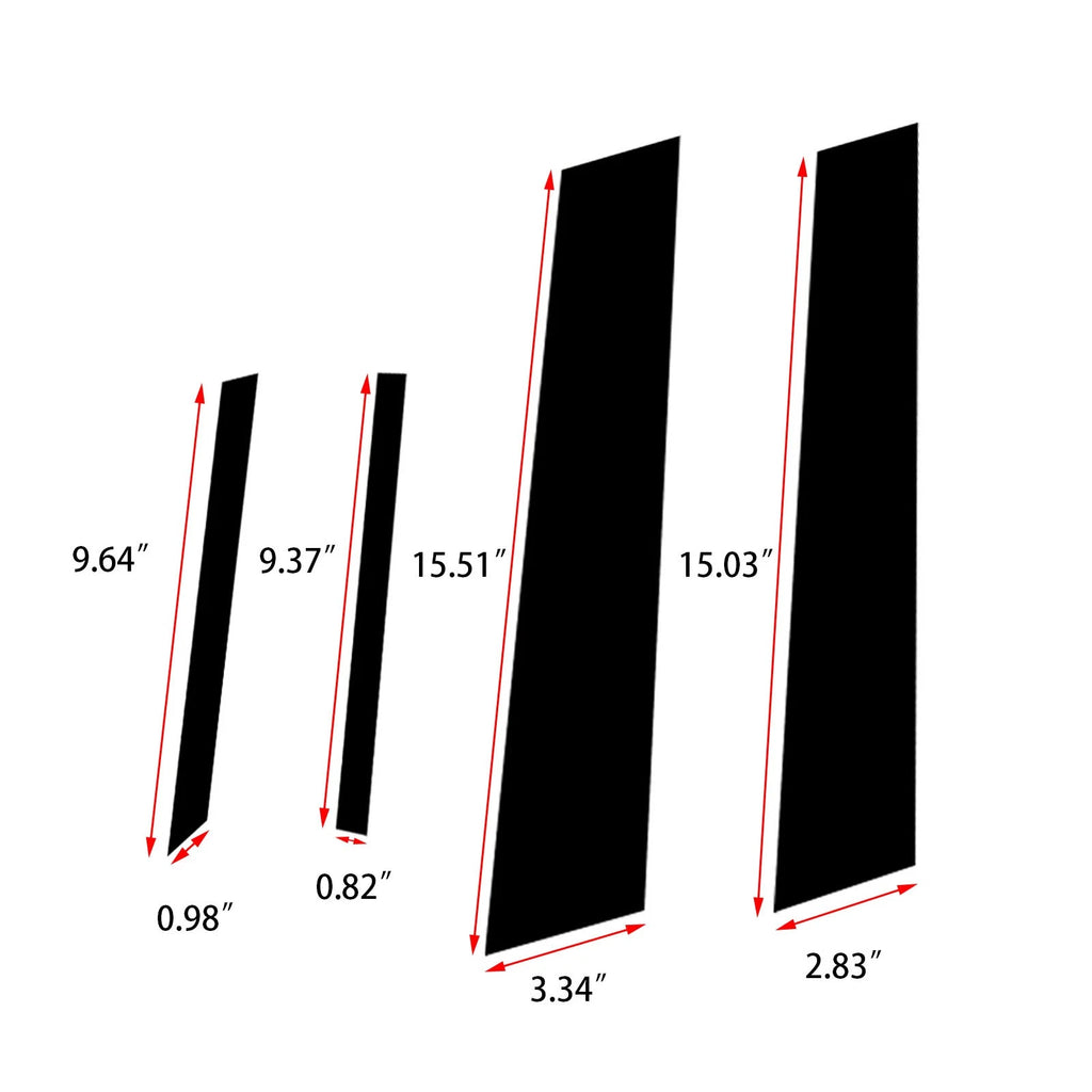 Piano Black Pillar Posts Side Door Window Protector for Honda Civic 2012-2015