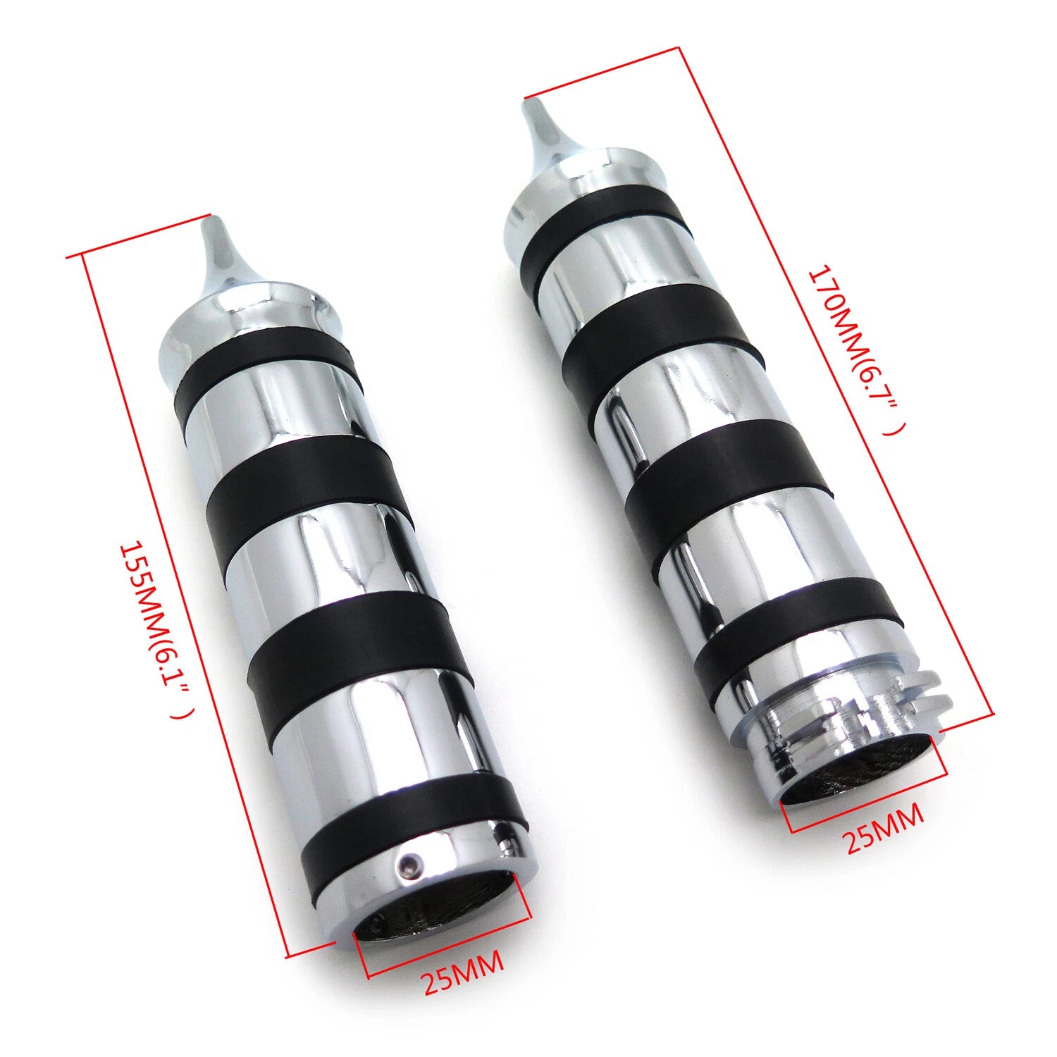 Chrome Needle Tubing Handlebar Grips for Harley XL Sportster (883–1200)