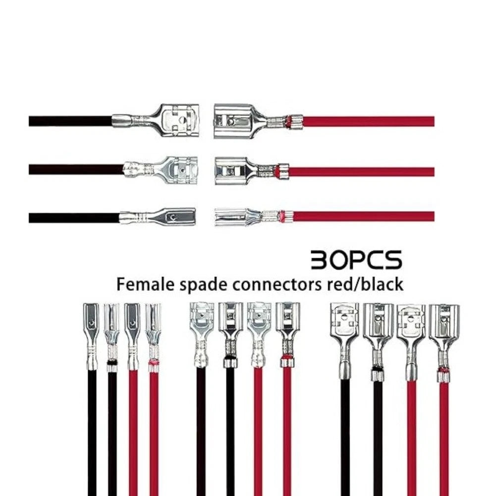 30 pcs Spring Loaded Speaker Wire Connectors 2.8mm 4.8mm 6.3mm