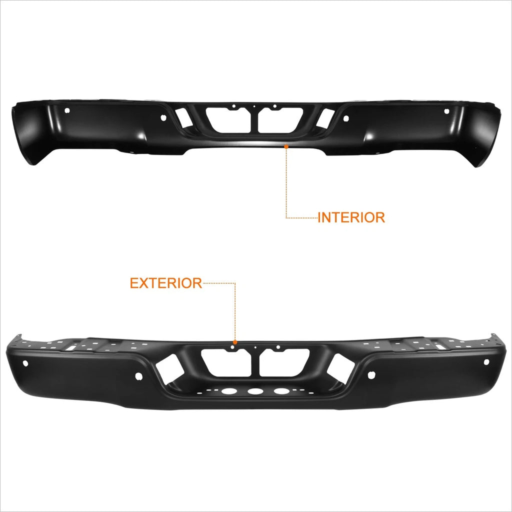 OE Style Rear Bumper Face Bar for Toyota Tundra (2007–2013) w/Park Sensor Holes Black