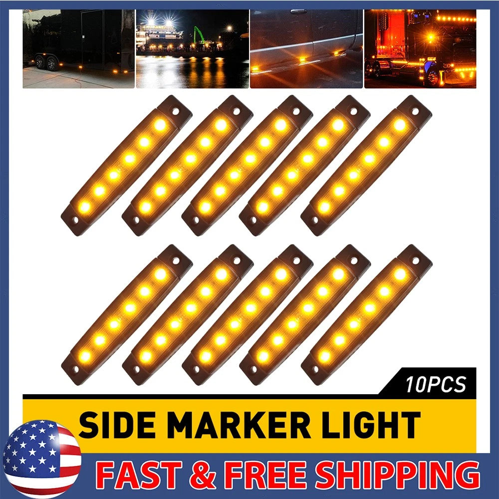 Amber Smoked LED Running Lights for Truck Trailer (Waterproof)