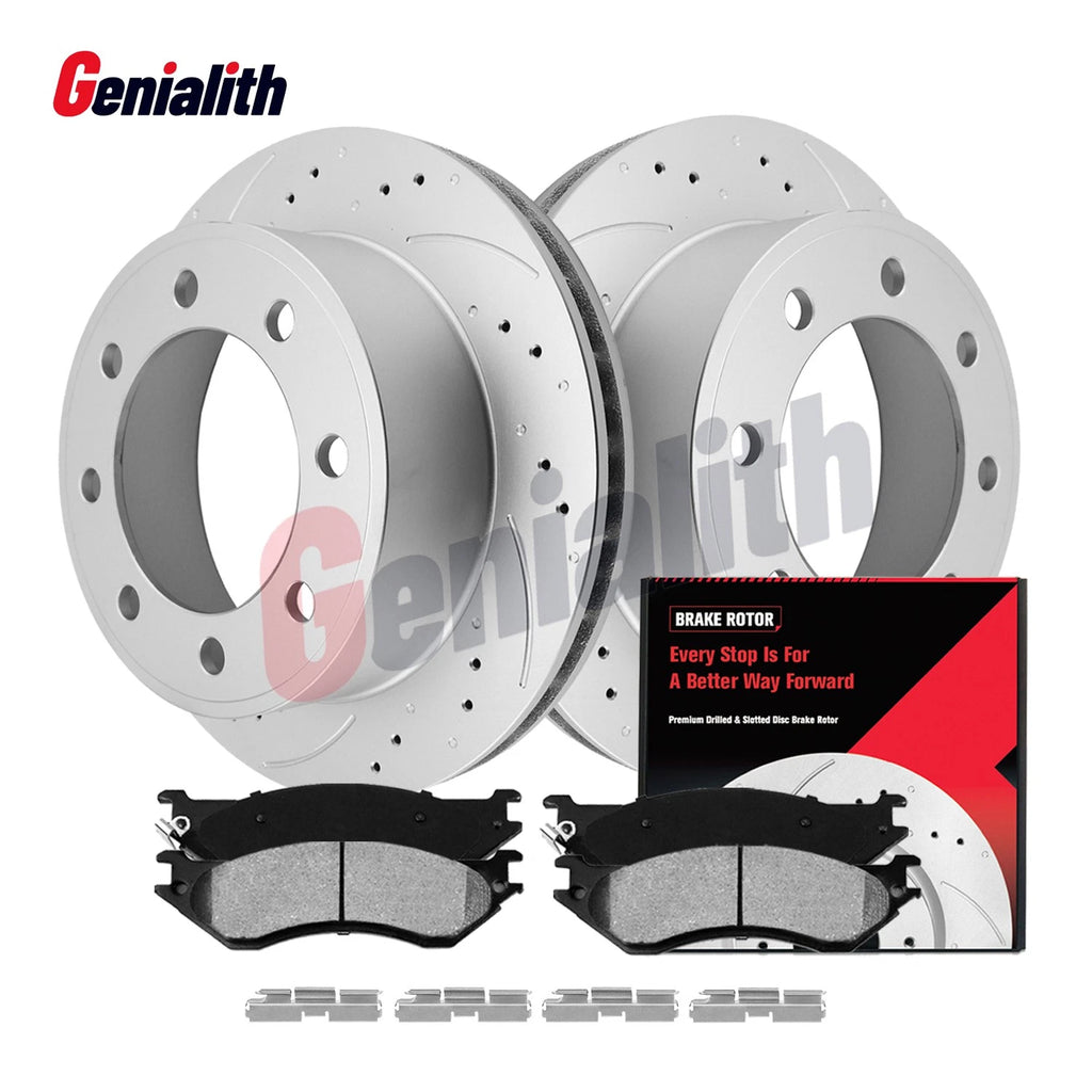 Rear Drilled Rotors & Ceramic Brake Pads for Dodge Ram 1500 2500 3500 (2003–2008)