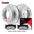 Rear Drilled Rotors & Ceramic Brake Pads for Dodge Ram 1500 2500 3500 (2003–2008)