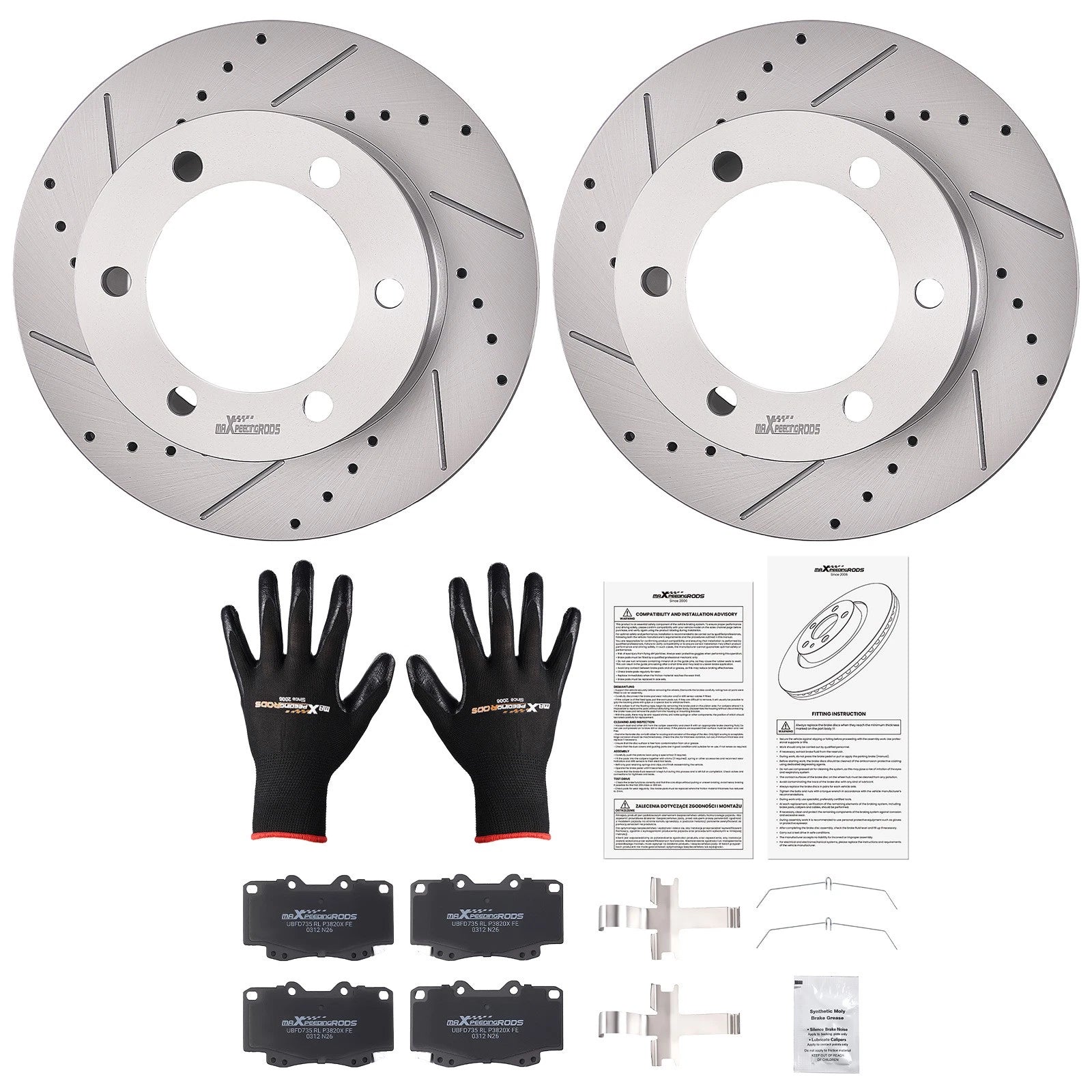 Front Brake Rotors + Brake Pads for Toyota Tacoma (1999–2004) S31165