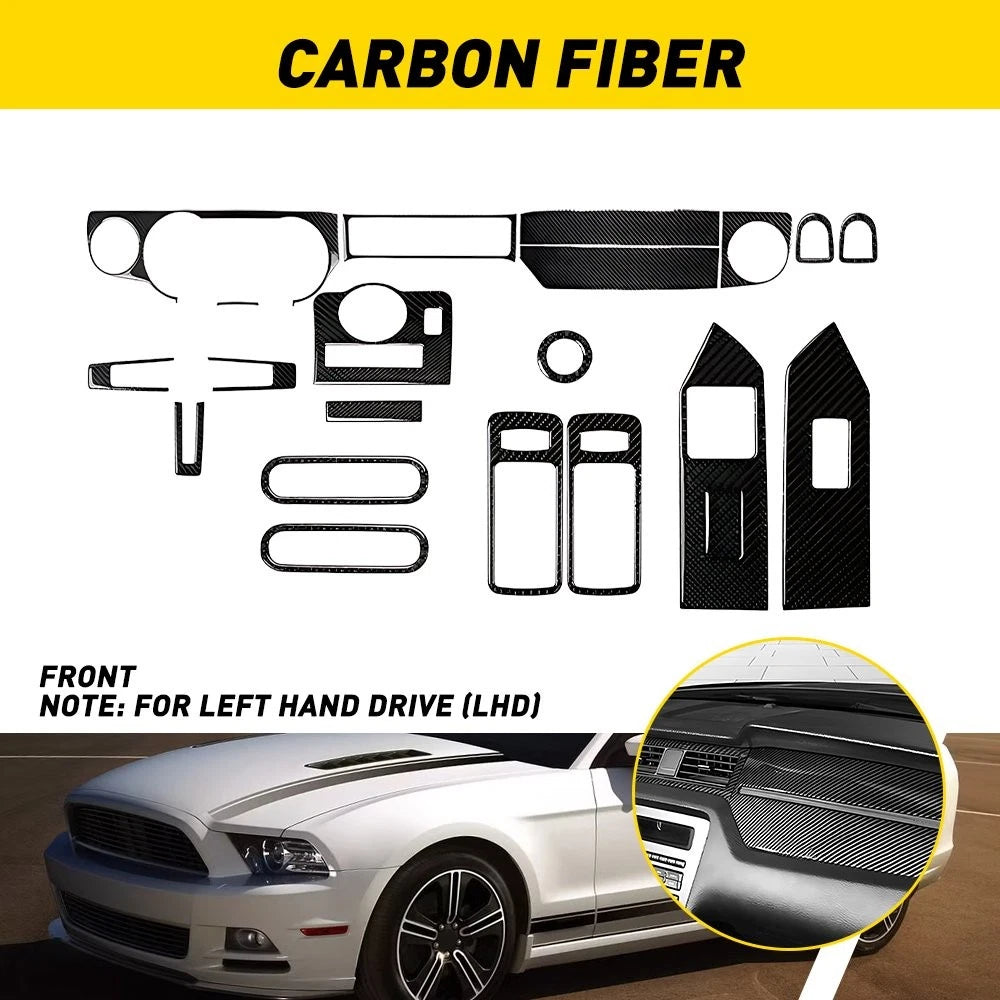 Carbon Fiber Full Inside Decor Cover Trim for Ford Mustang (2009–2013)
