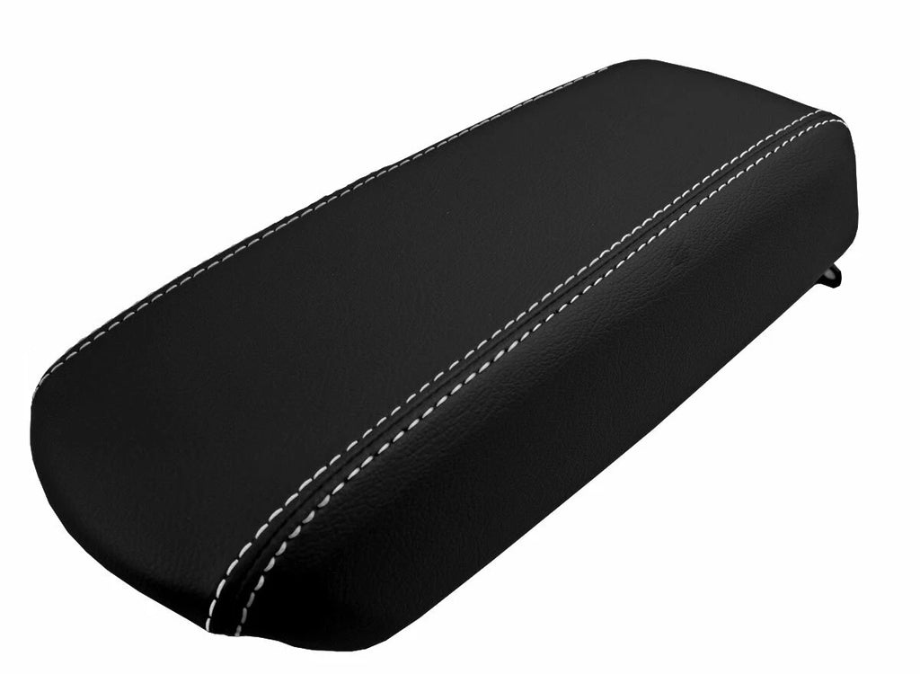 Console Lid Pull Over Cover Leather for Ford Focus (2008–2011) Black White Stitch