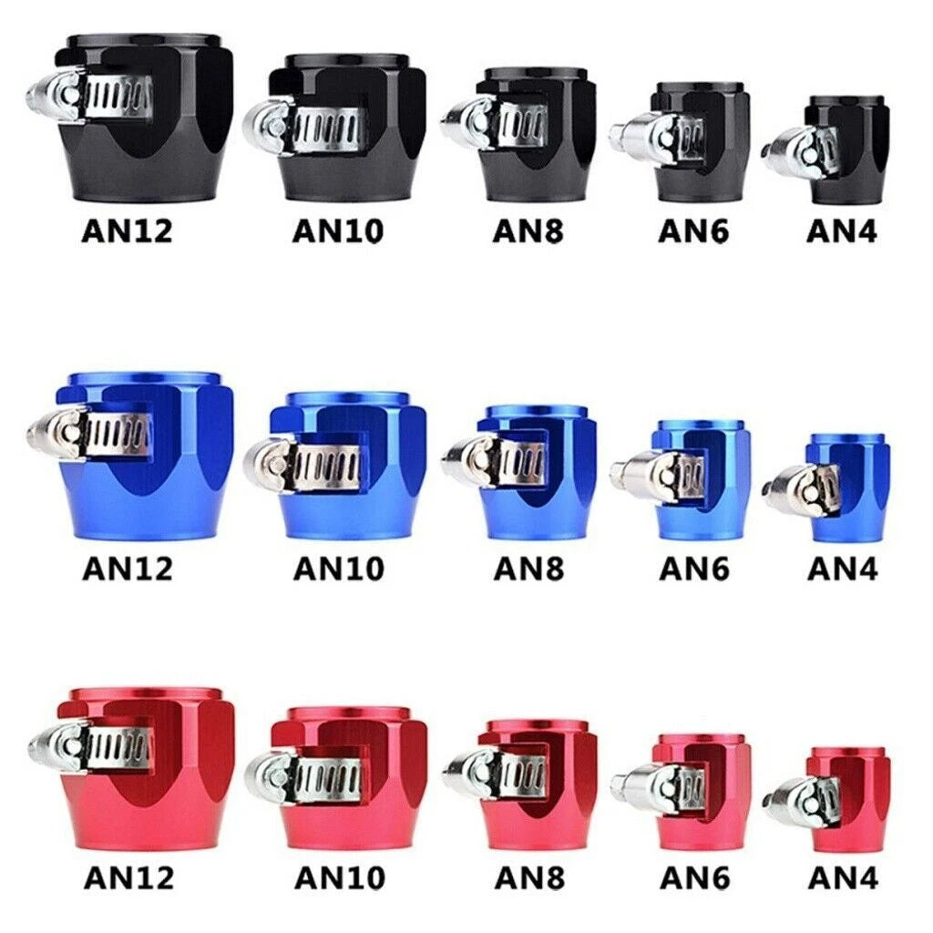 Set of 4 AN Hex Hose Finisher Clamps for Various Hose Finishers