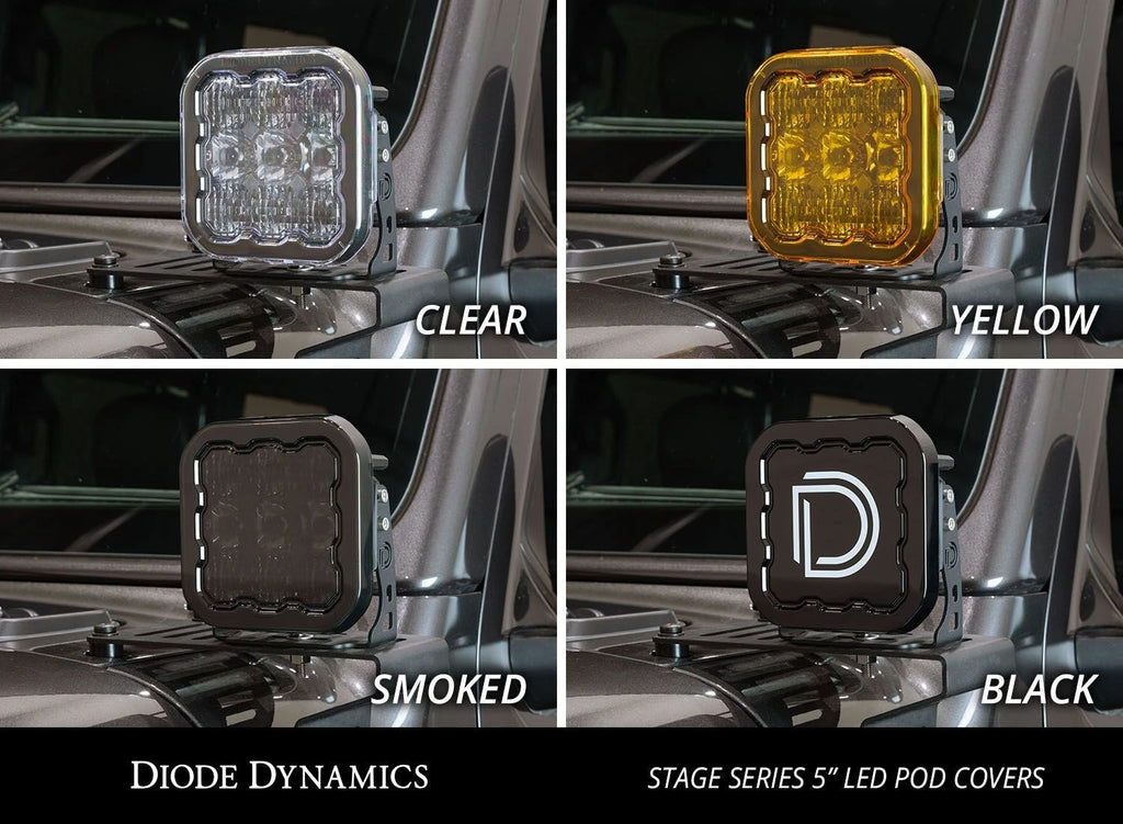 Diode Dynamics SS5 Smoked LED Pod Cover Replacement for Single (2005–2015)