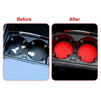 4-Piece Red Non-Slip Cup Coasters for Car (Universal, Embedded) (Set)