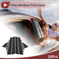10 Pcs Door Pillar Window Trim for Toyota Camry (2024–2025) Black