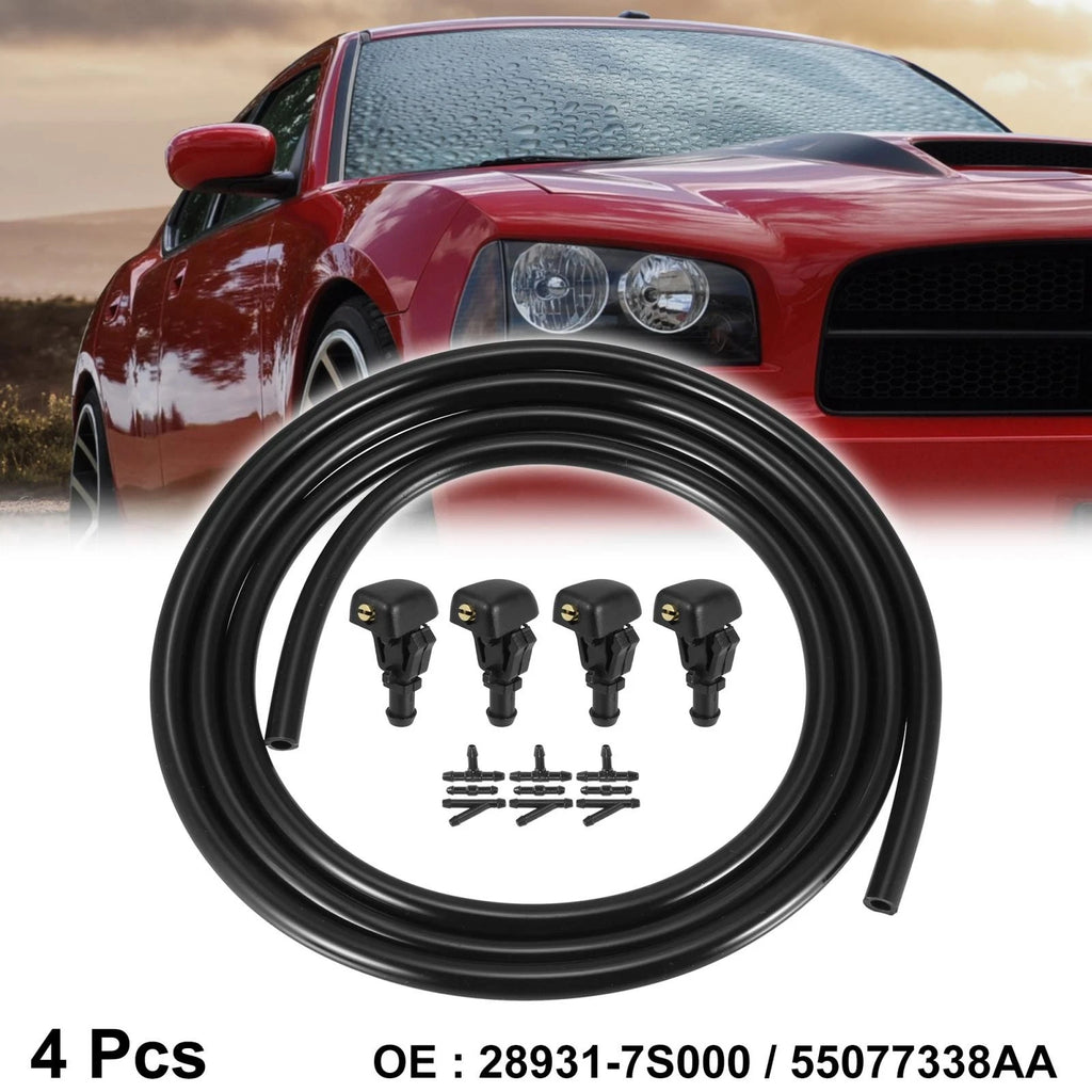 Set of 4 Front Windshield Wiper Nozzles for Nissan Titan, Infiniti QX56