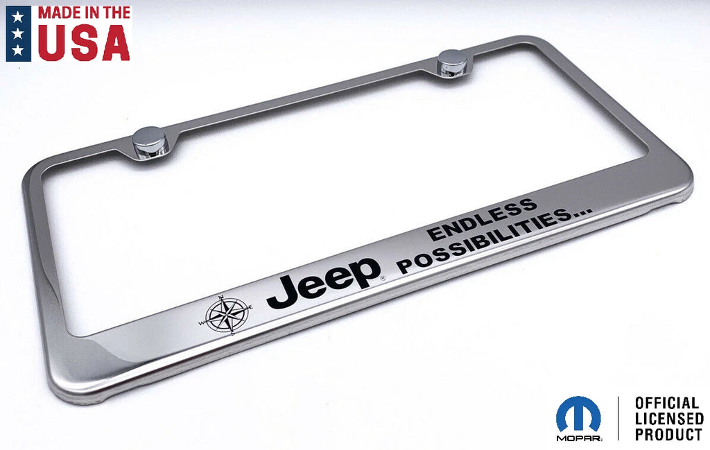 License Plate Frame Chrome Stainless for Jeep Wrangler (2007–2024)