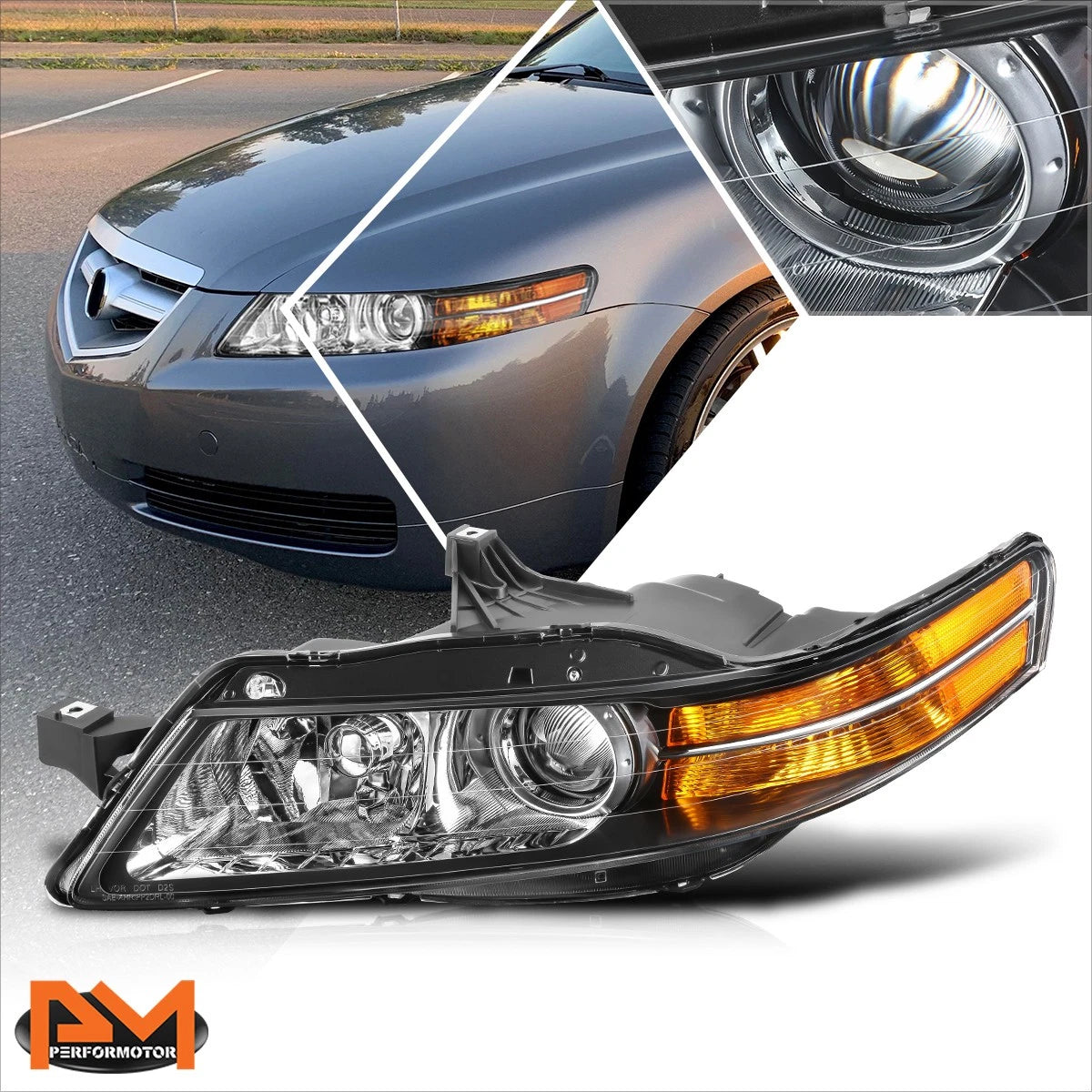 HID Projector Headlight Lamp Chrome for Acura TL (2004–2005)
