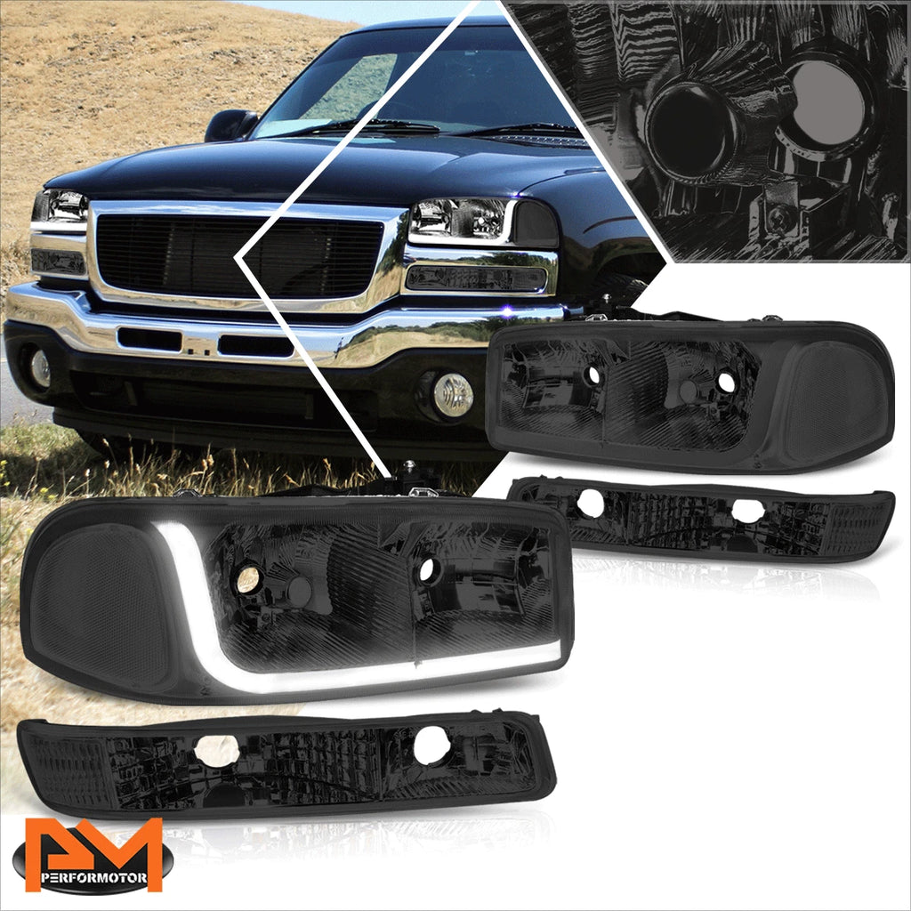 LED DRL Headlight with Bumper Signal Lamps for GMC Sierra/Yukon (1999–2007)