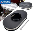Oval Half Finned Polished Aluminum Air Cleaner with Washable Filter