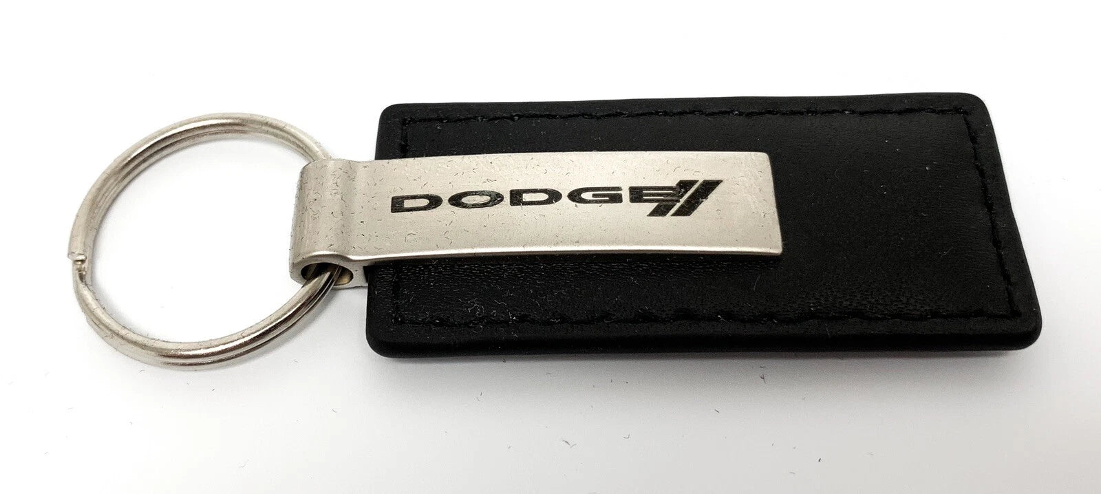 Leather Key Chain Black Rectangle Licensed for Dodge Vehicles (2005–2025)