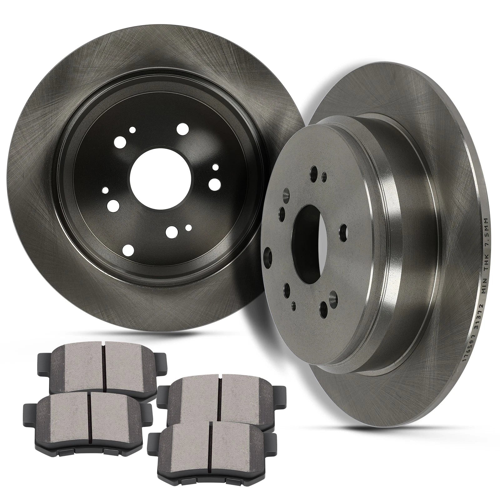 Rear Brake Rotors + Ceramic Pads for Acura RDX (2007–2012)