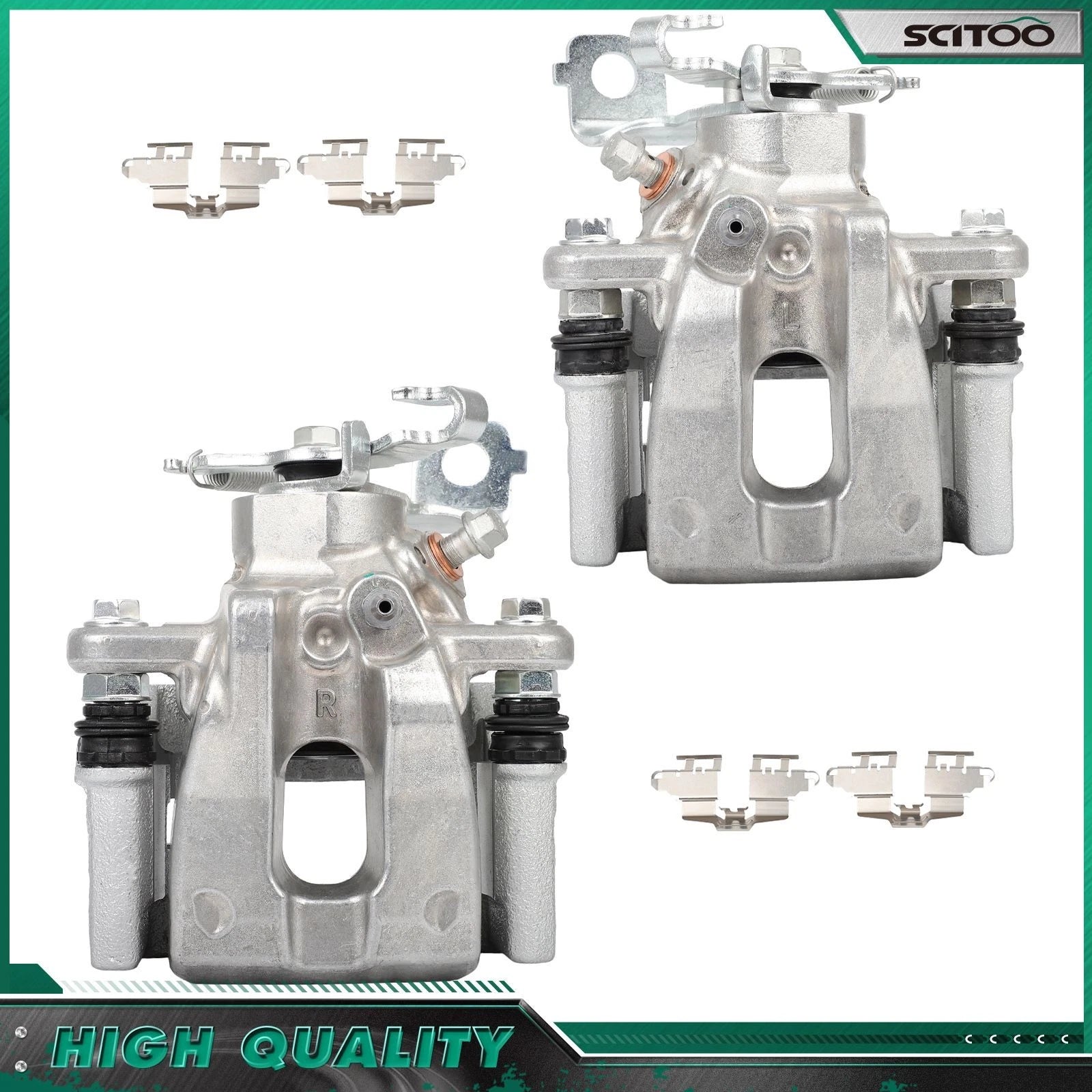 Pair Rear Brake Calipers for Toyota Corolla (2014–2019) w/ Bracket