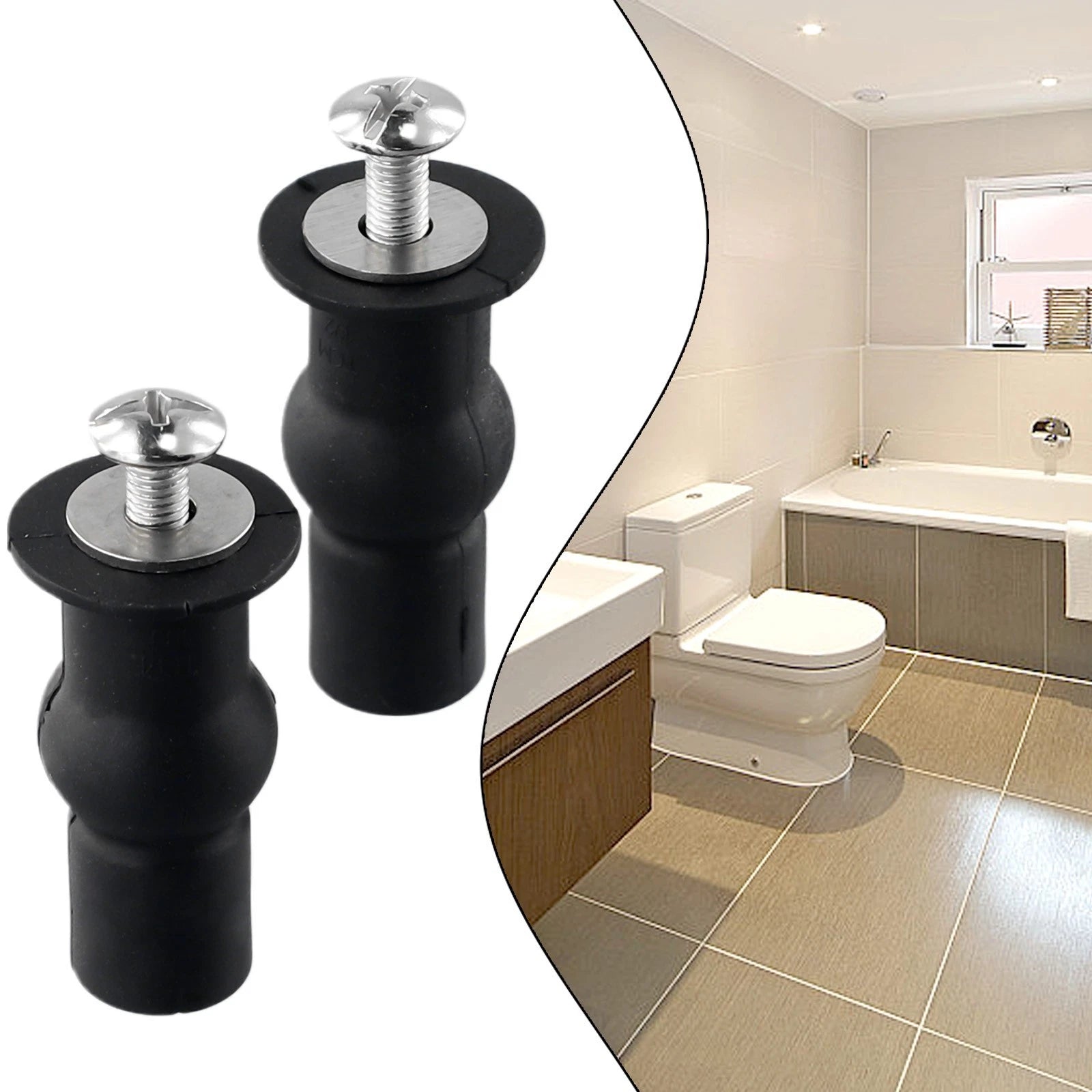 Rubber Toilet Seat Screws Hinges Fixings for WC Blind Hole Parts