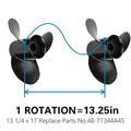 13 1/4 x 17 Outboard Propeller for Mercury 40-140HP (15 Tooth)