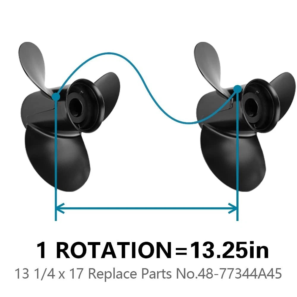 13 1/4 x 17 Outboard Propeller for Mercury 40-140HP (15 Tooth)
