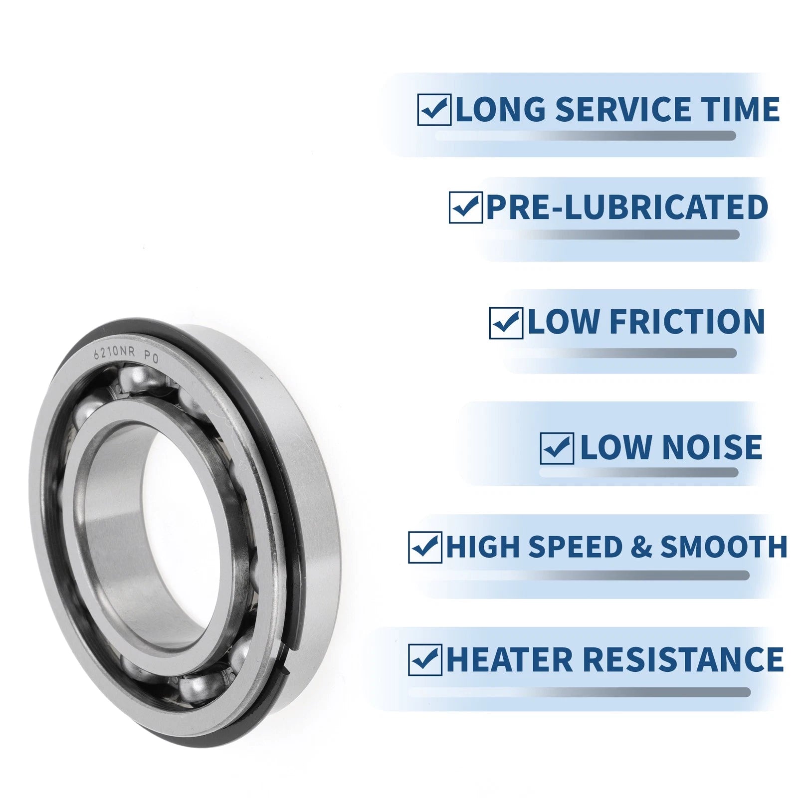 6210NR Deep Groove Ball Bearing for Scooter Skateboard Wheel (50x90x20mm)