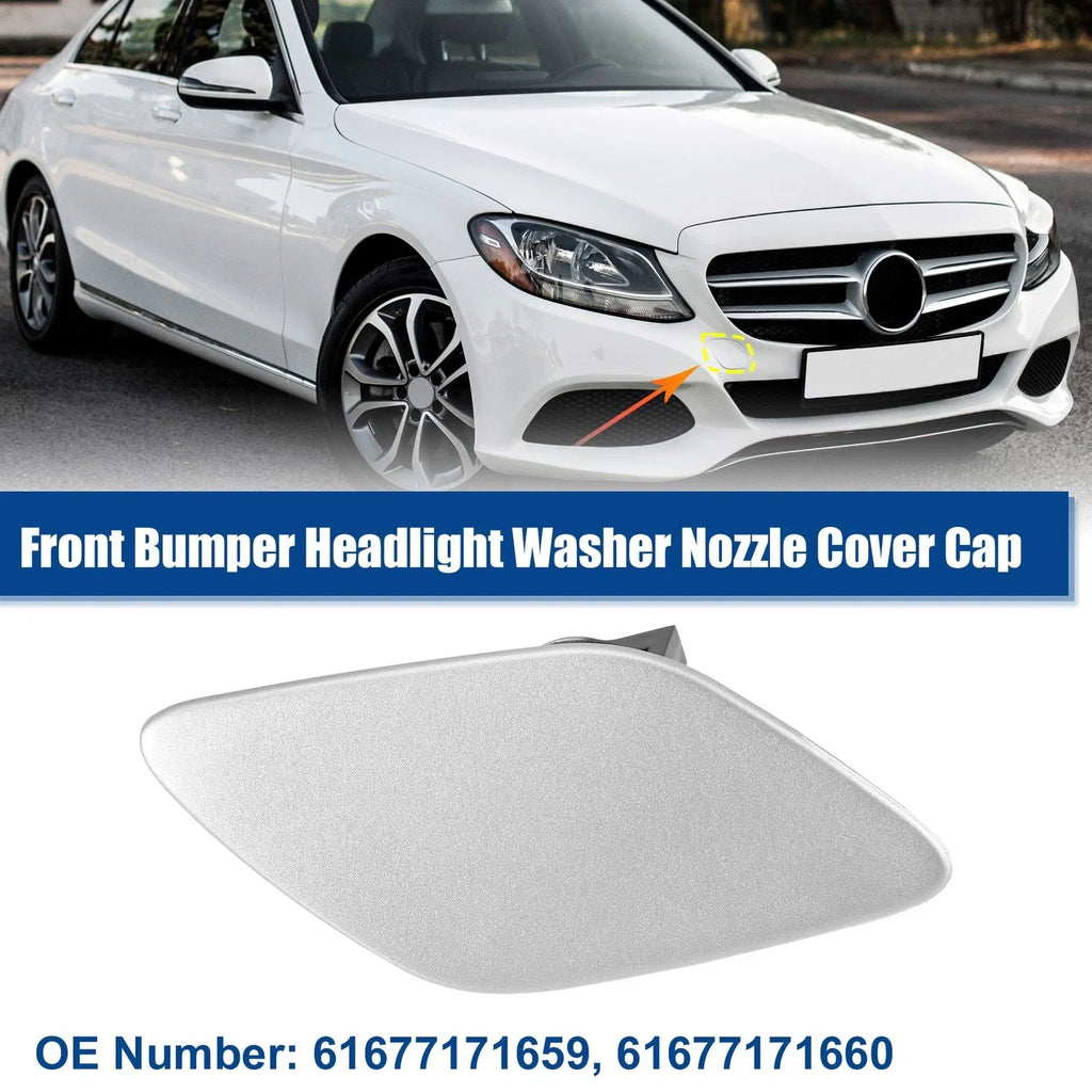 Front Right Bumper Headlight Washer Nozzle Cover Cap for BMW 328 Silver Tone