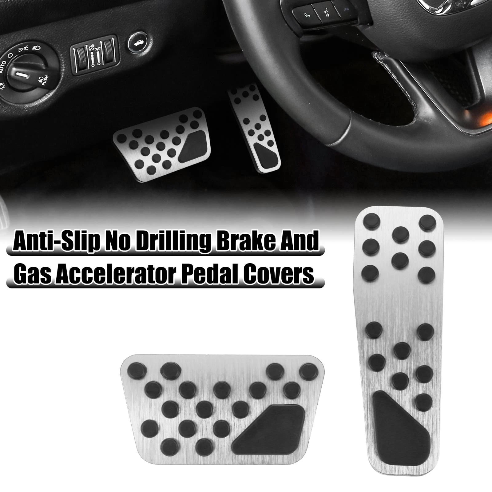 Brake and Gas Accelerator Pedal Covers Kit for Dodge Chrysler 