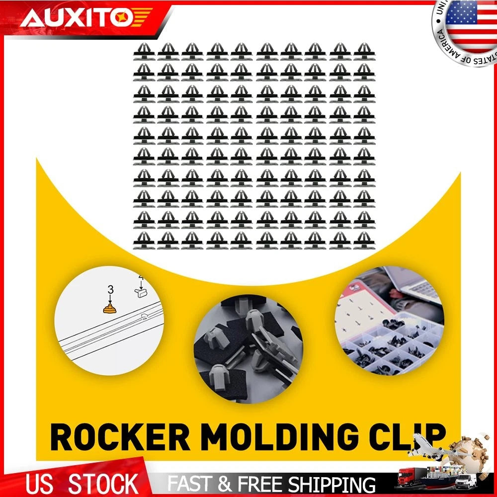 Set of 100 Rocker Door Moulding Clips for GM (Various Models)