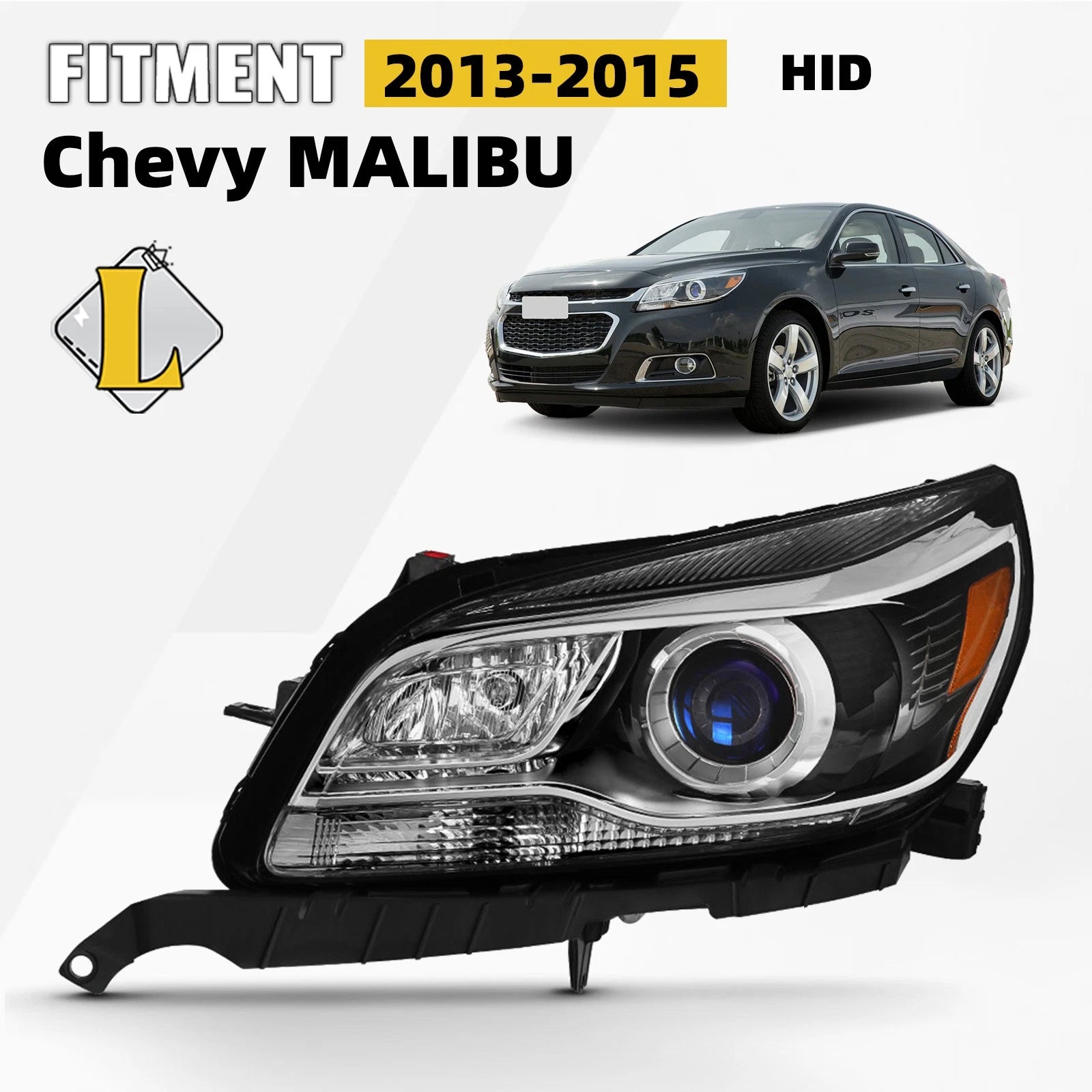 HID/Xenon Headlight for Chevy Malibu (2013–2015) Projector Left Driver