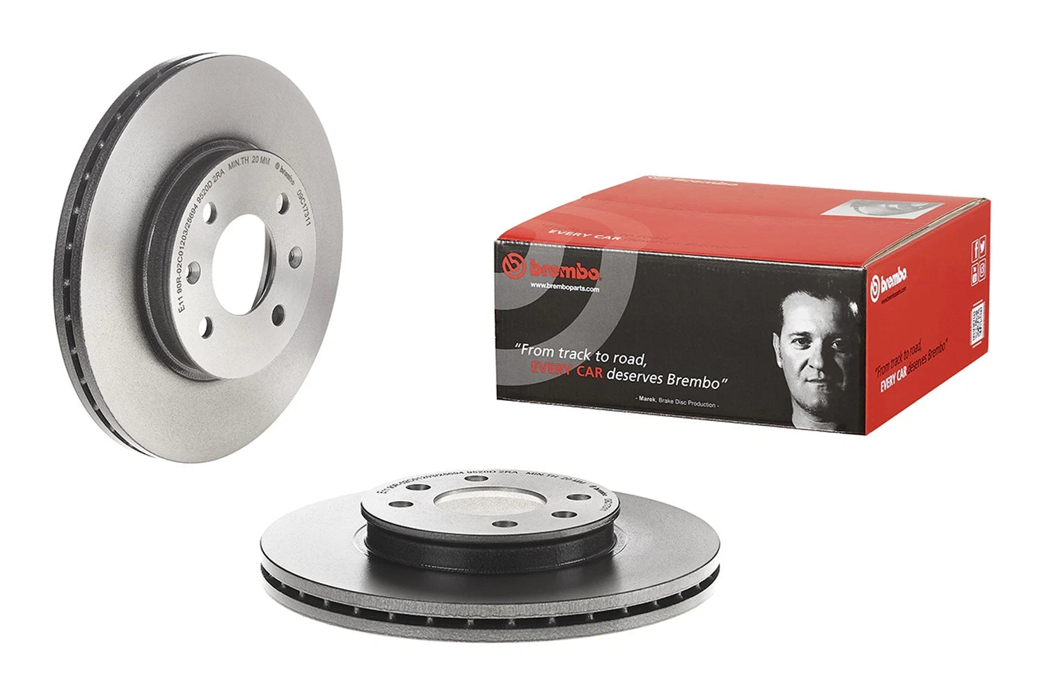 Brembo Coated Disc Brake Rotor 256mm for Kia Rio (2012–2017)